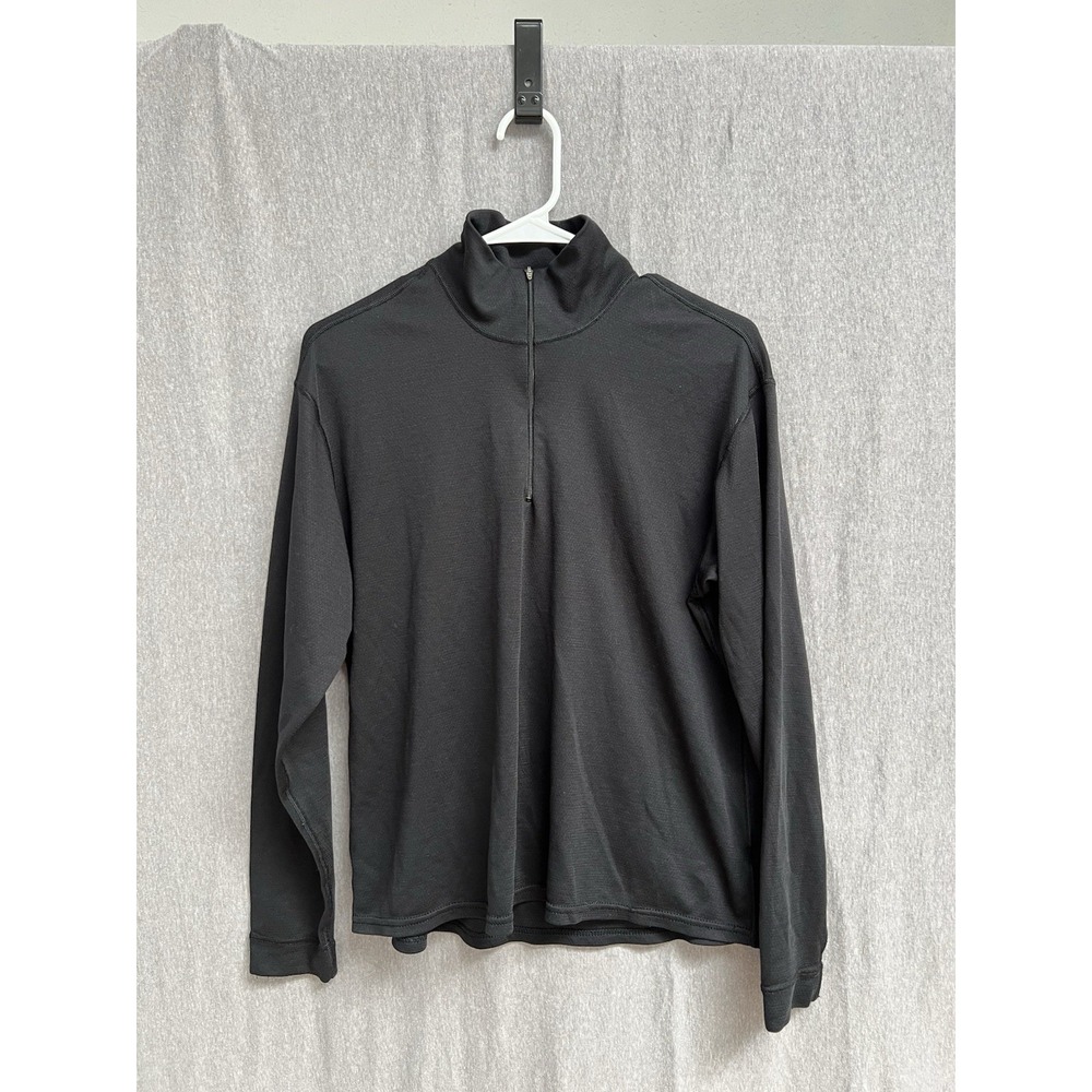 Patagonia Capilene Base Layer Mens Sz L Black 1/4 Zip Long Sleeve Pullover USA